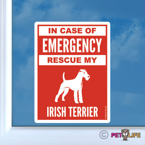 In Case of Emergency Rescue My Irish Terrier Sticker