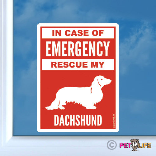 In Case of Emergency Rescue My Dachshund Sticker