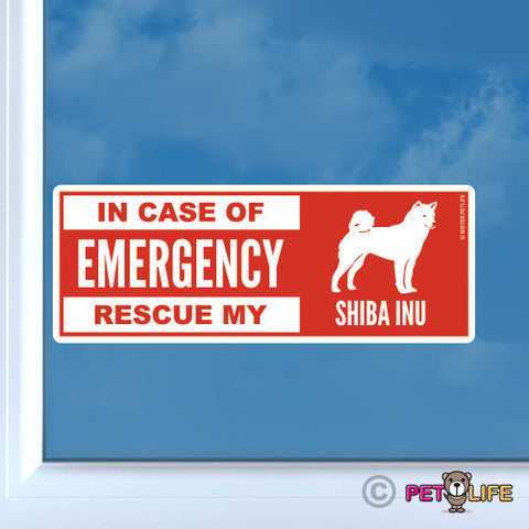 In Case of Emergency Rescue My Shiba Inu Sticker