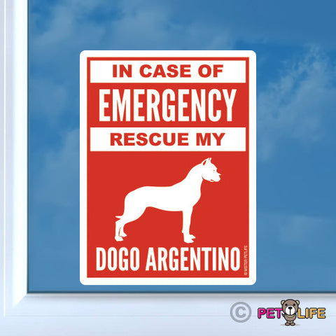 In Case of Emergency Rescue My Dogo Argentino Sticker