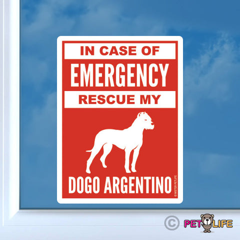 In Case of Emergency Rescue My Dogo Argentino Sticker