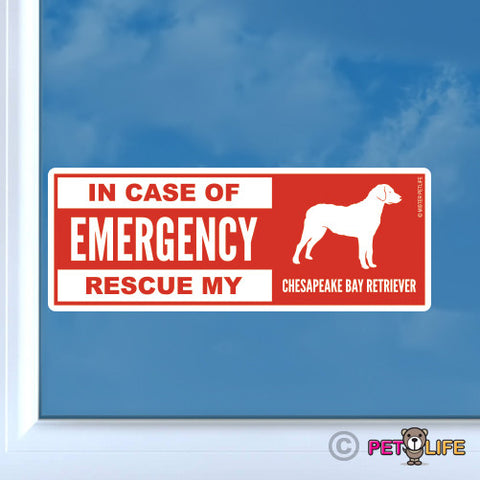 In Case of Emergency Rescue My Chesapeake Bay Retriever Sticker