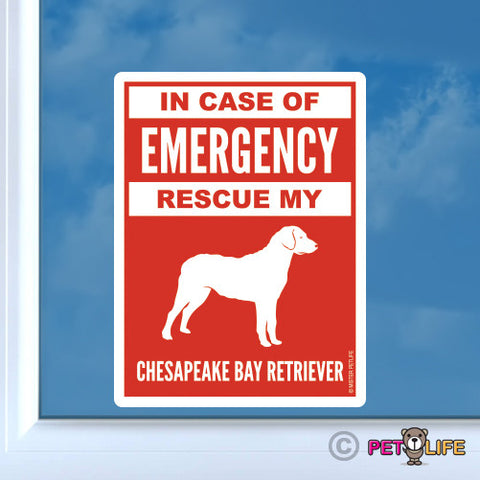 In Case of Emergency Rescue My Chesapeake Bay Retriever Sticker