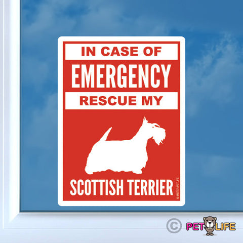 In Case of Emergency Rescue My Scottish Terrier Sticker