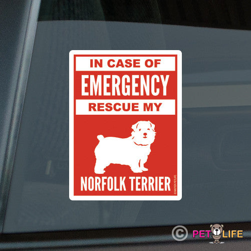 In Case of Emergency Rescue My Norfolk Terrier Sticker