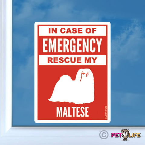 In Case of Emergency Rescue My Maltese Sticker