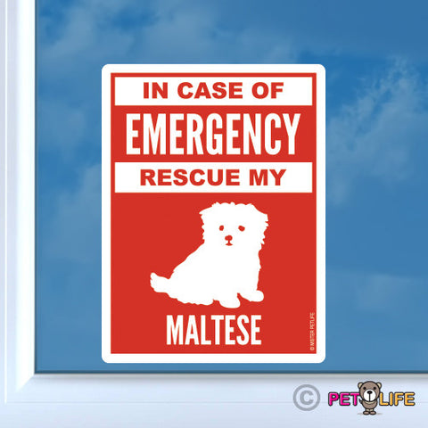 In Case of Emergency Rescue My Maltesepuppy  Sticker