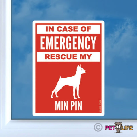 In Case of Emergency Rescue My Miniature PinscherProfile Sticker