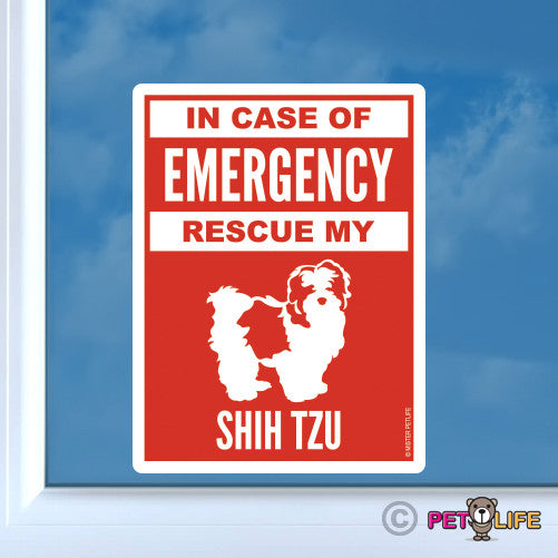 In Case of Emergency Rescue My Shih Tzu Sticker