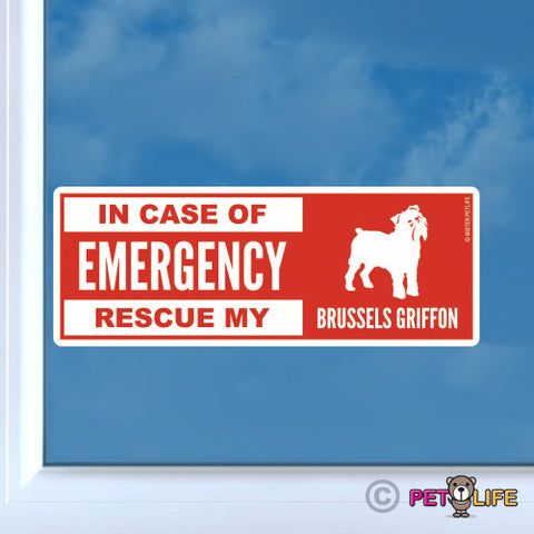 In Case of Emergency Rescue My Brussels Griffon Sticker