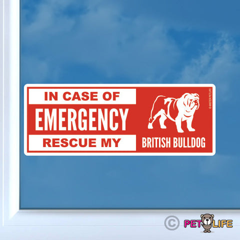 In Case of Emergency Rescue My British Bulldog Sticker