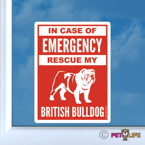 In Case of Emergency Rescue My British Bulldog Sticker