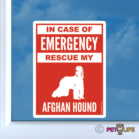 In Case of Emergency Rescue My Afghan Hound Sticker