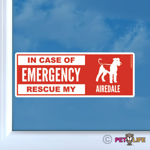 In Case of Emergency Rescue My Airedale Sticker