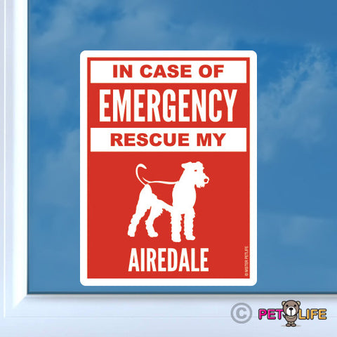 In Case of Emergency Rescue My Airedale Sticker