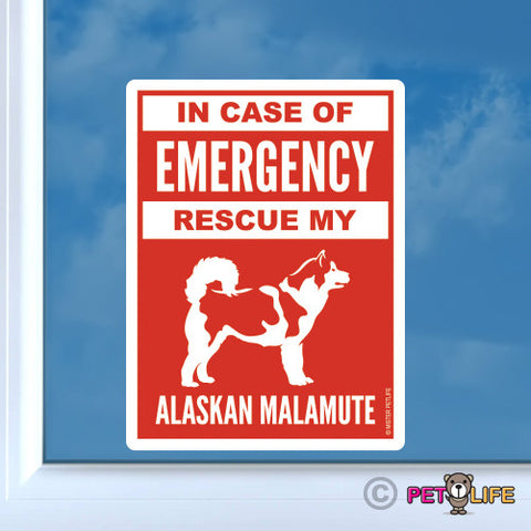 In Case of Emergency Rescue My Alaskan Malamute Sticker