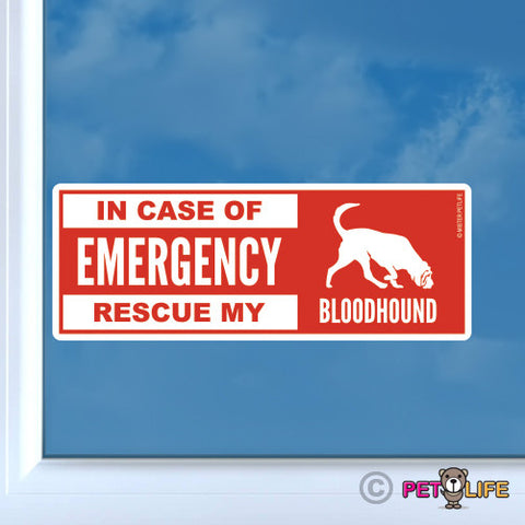 In Case of Emergency Rescue My Bloodhound Sticker
