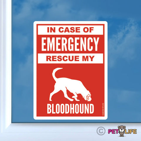 In Case of Emergency Rescue My Bloodhound Sticker