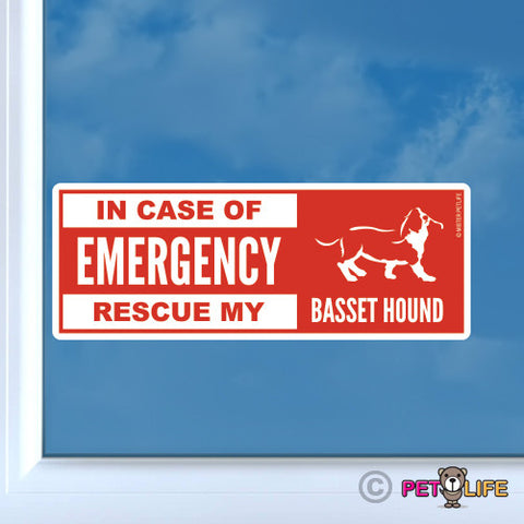In Case of Emergency Rescue My Basset Hound Sticker