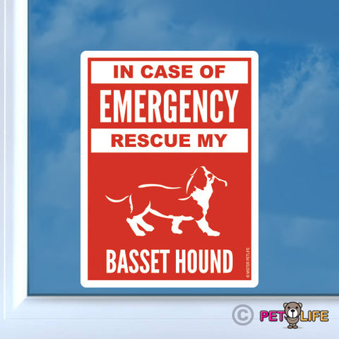 In Case of Emergency Rescue My Basset Hound Sticker