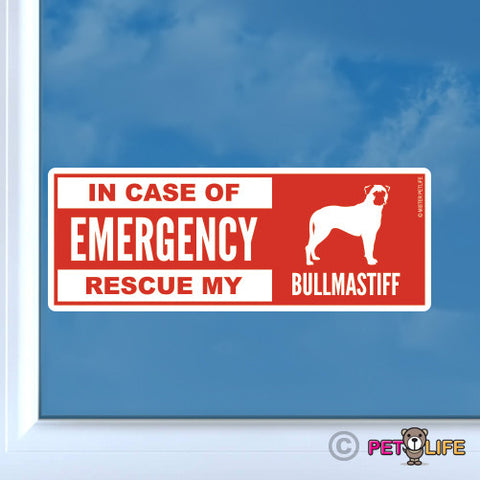 In Case of Emergency Rescue My Bullmastiff Sticker