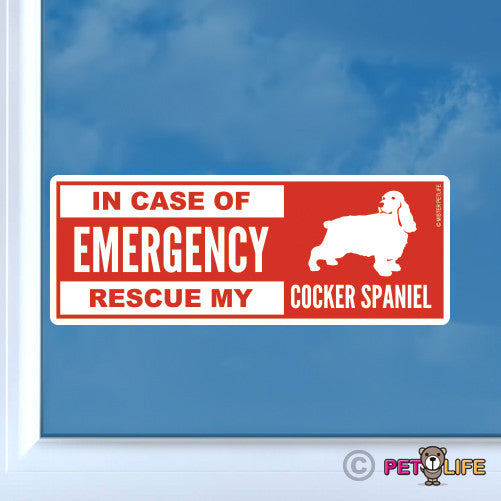 In Case of Emergency Rescue My Cocker Spaniel Sticker