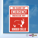 In Case of Emergency Rescue My Border Collie  Sticker