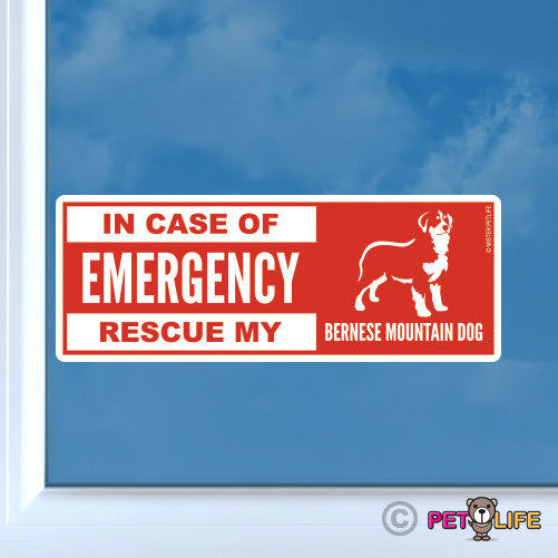 In Case of Emergency Rescue My Bernese Mountain Dog Sticker