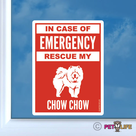 In Case of Emergency Rescue My Chow Chow Sticker