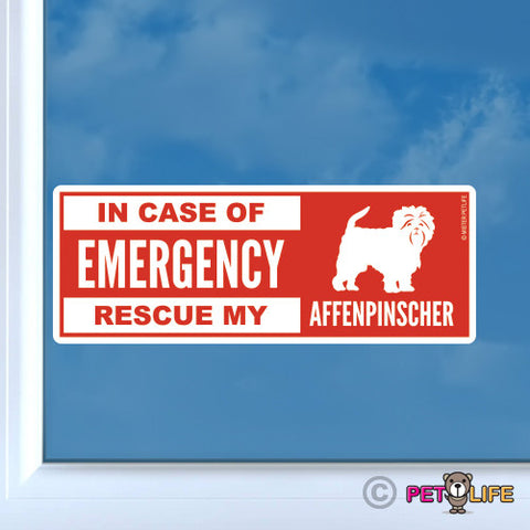 In Case of Emergency Rescue My Affenpinscher Sticker