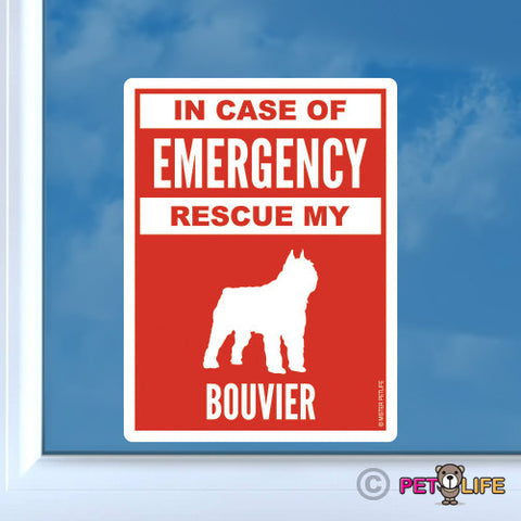 In Case of Emergency Rescue My Bouvier Sticker