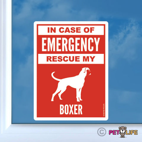 In Case of Emergency Rescue My Boxer Sticker