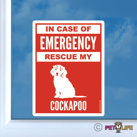 In Case of Emergency Rescue My Cockapoo Sticker