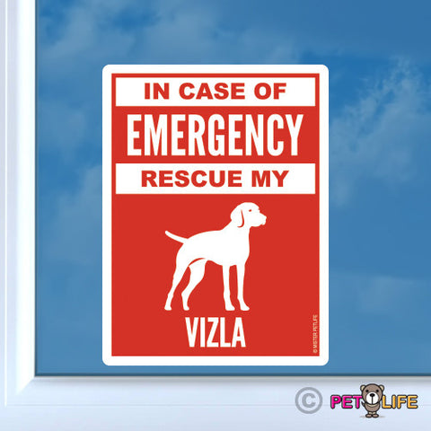 In Case of Emergency Rescue My Vizsla Sticker