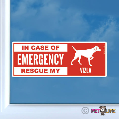 In Case of Emergency Rescue My Vizsla  Sticker