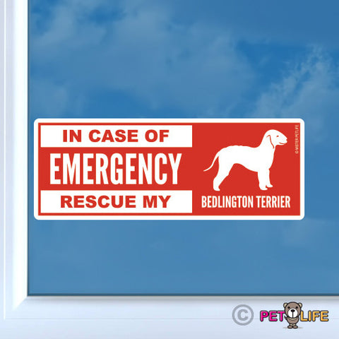 In Case of Emergency Rescue My Bedlington Terrier Sticker