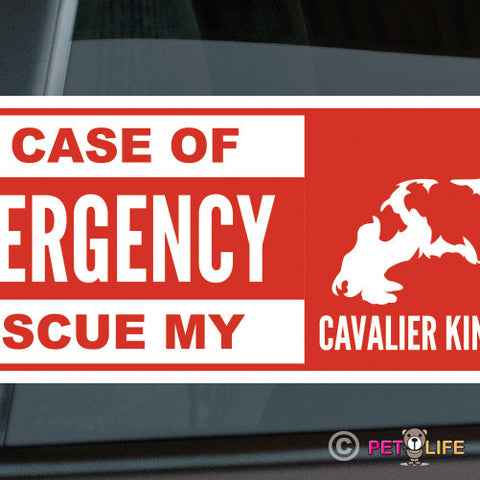 In Case of Emergency Rescue My Cavalier King James Sticker