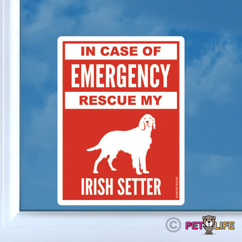 In Case of Emergency Rescue My Irish Setter Sticker