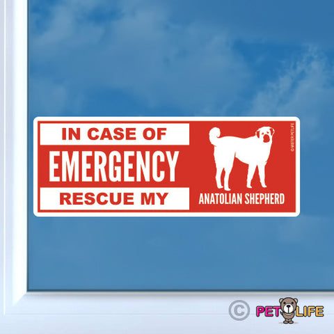 In Case of Emergency Rescue My Anatolian Shepherd Sticker