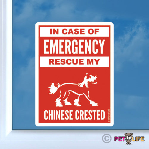 In Case of Emergency Rescue My Chinese Crested Sticker