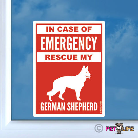 In Case of Emergency Rescue My German Shepherd Sticker