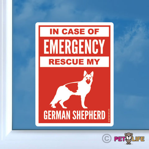In Case of Emergency Rescue My German Shepherd Sticker