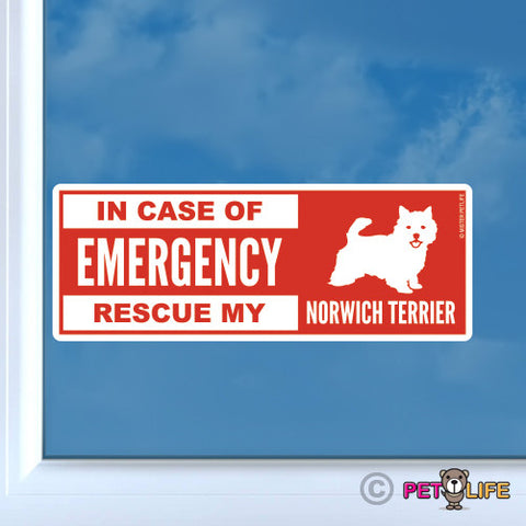 In Case of Emergency Rescue My Norwich Terrier Sticker
