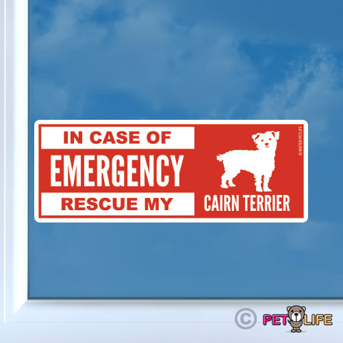 In Case of Emergency Rescue My Cairn Terrier Sticker