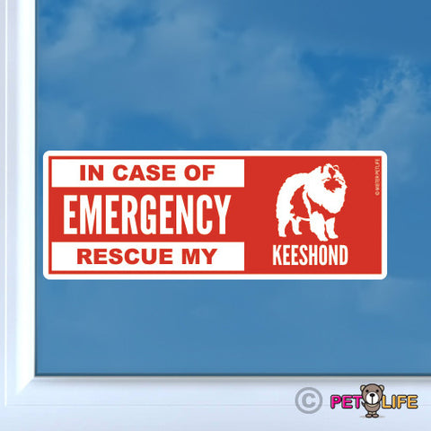 In Case of Emergency Rescue My Keeshond Sticker