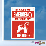 In Case of Emergency Rescue My Leonberger Sticker