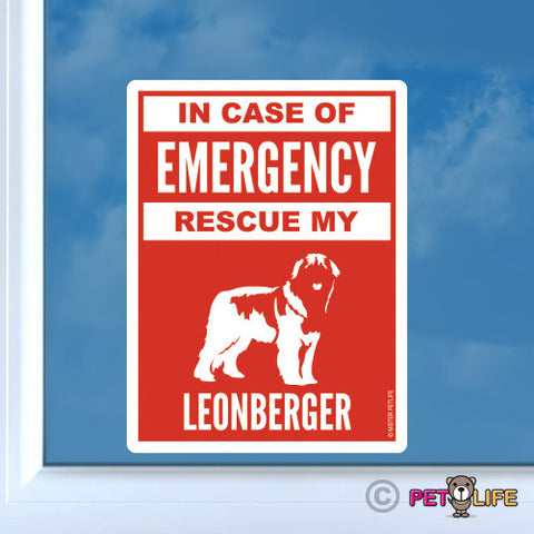 In Case of Emergency Rescue My Leonberger Sticker