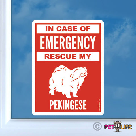 In Case of Emergency Rescue My Pekingese Sticker