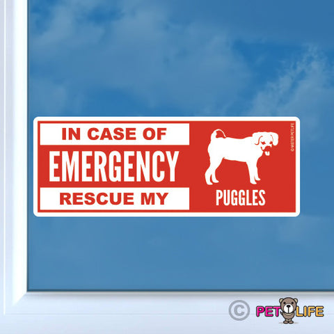 In Case of Emergency Rescue My Puggles Sticker