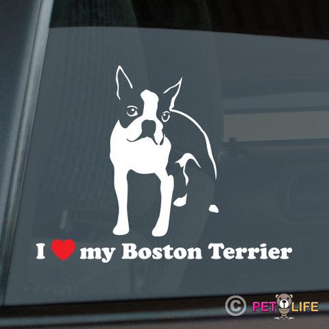 I Love My Boston Terrier Sticker